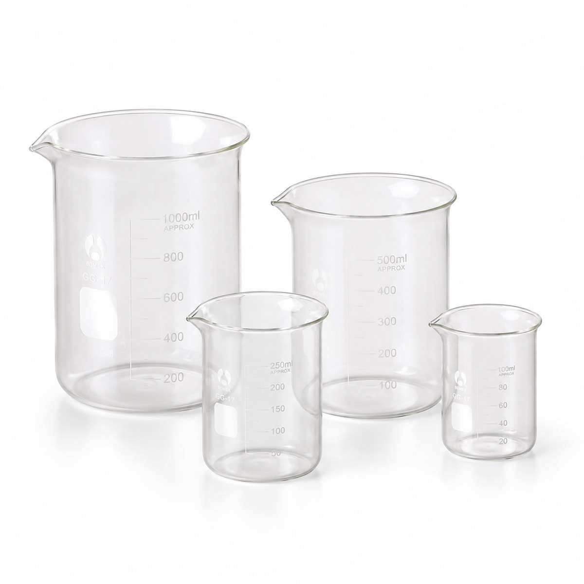 LİYA Cam Beher 10–5000 ml Laboratuvar Modelleri